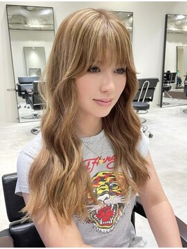 ナチュラルハイライトウェーブロング