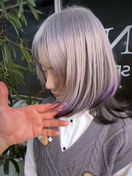 イエナ 渋谷(IENA) 大人ガーリーダークアッシュミディアムレイヤー裾カラー