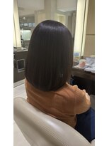 ヘア&エステ ヒロイン 西武池袋店&nbsp;池袋大人上品コンパクトストレートセミロングボブ。