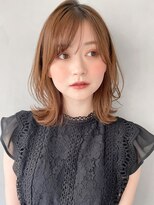 リヤン 表参道(lyann)&nbsp;イメチェン前髪ピンクベージュミディアムレイヤーカットa