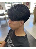 センターパート　メンズカット　ニュアンスパーマ