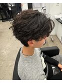 水戸/メンズ/センターパート/フェザーバーマ/フェザーショート/