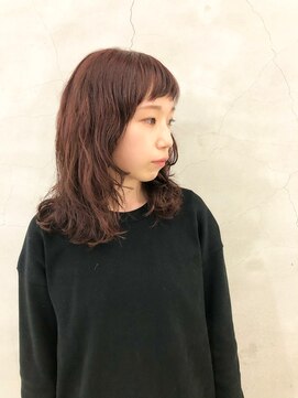 エンドリンク(endlink) ミディアムウルフ×ボルドーカラー