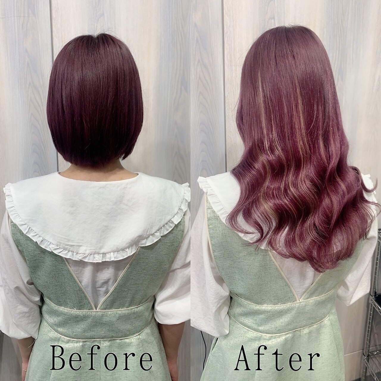 ワインカラー#シールエクステ#艶ボルドー#レディレッド#水戸