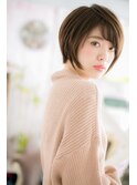 素髪感が魅力！斜めバングダークアッシュ前下がりボブc1