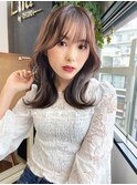 イヤリングカラー/顔まわりカット/韓国ヘア/サイド早く/髪質改善
