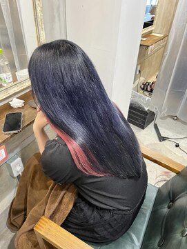 リエコー(RE'ECHO) ネイビー/ケアブリーチ/プルエクステピンクパープル