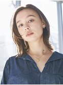 切りっぱなしボブエアリーロング美髪ピンクブラウン
