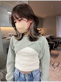 韓国ヘアーハッシュカットレイヤーカットグレージュブリーチ無し