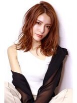 オーバーヘアー 川西店(over hair)&nbsp;【over hair】 オレンジカラー×ミディアム