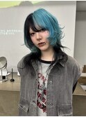 ハイトーンミント×ブラックのコントラストカラー