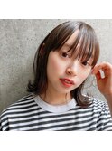オリーブベージュシャギーボブ透明感カラー30代40代50代60代銀座