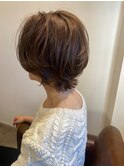 20代30代40代小顔ひし形デジタルパーマ前下がりショートボブ