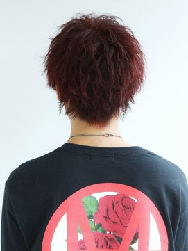 リップス 自由が丘(LIPPS) 無造作質感　ディープレッドマッシュ