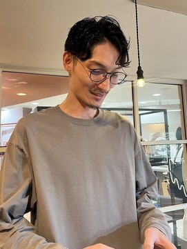 エイチ メンズ(H) スペインカールスパイキーショートブルーブラックフェザーパーマ