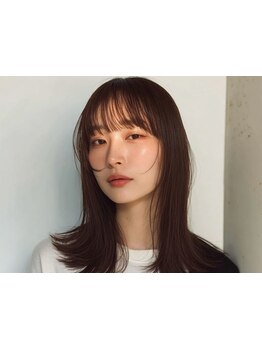 酸性ストレートで簡単！ノンストレスな日常で艶髪韓国ヘアに [新宿駅/ブリーチなし/韓国/韓国ヘア/顔周り]