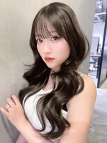 アルバム 新宿(ALBUM SHINJUKU)&nbsp;前髪カットロンググレージュ韓国ヘア顔周りレイヤー_F31015