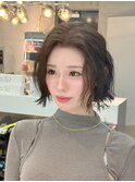 黒髪カタログココアベージュ小顔オリーブグレークラゲヘアー博多