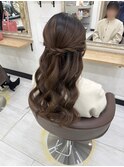 シンプルハーフアップ 結婚式ヘア 参列ヘア