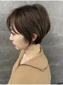 オリーブ系白髪ぼかし×ショートボブ【30代40代】