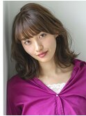 デジタルパーマのリバースカールで大人くびれミディアム