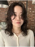 大人女性ロングレイヤーパーマニュアンスパーマ