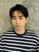 メンズヘア ガーデン 銀座(Men's hair GARDEN)&nbsp;センターパートスパイキーショートフェザーパーマダークアッシュ