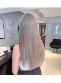【広島レイヤーカット】ホワイトベージュ×ハイトーンロング
