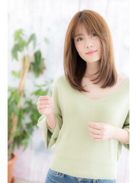 ヘアアンドビューティー ミック(Hair & Beauty miq) シースルーバングでアンニュイ顔★抜け感センターパートb