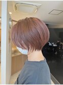 20代30首元スッキリくびれショート/レッドブラウン/艶髪カラー