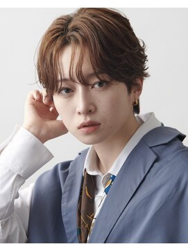 オーシャントーキョー 渋谷神南(OCEAN TOKYO) 韓国ヘアカルマパーマカルマバングセンターパート黒髪ウルフ