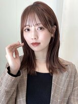 ガーデン ムサシコスギ(GARDEN MUSASHIKOSUGI)&nbsp;ストレートミディアム 美髪 シースルーバング ピンクブラウン