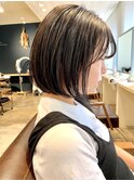 【CROP】丸みボブ×白髪ぼかし