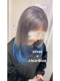 シルバー×クリアブルー