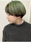 【morio原宿】マッシュショートアウターカラーミントグリーン