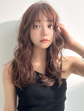 オーバーヘアー 倉敷店(over hair) 【overhair】ゆるふわヘア×シースルーバング×ショコラブラウン