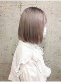 ボブ×ホワイトラベンダー