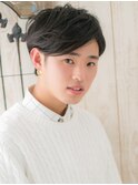 30代40代ダークアッシュ斜めバング刈り上げショートp札幌月寒