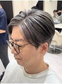 50代40代白髪ぼかしシルバーメッシュバレイヤージュ
