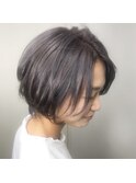 ナチュラルハンサムショート×ラベンダーグレージュ