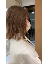 リー 甲子園(Lee) ミルクティーカラー×切りっぱなしボブ