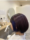 ニュアンスカラー☆ピンクバイオレット×青紫インナーカラー♪