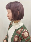 【F.】20代30代中崎町ピンクベージュミニボブ