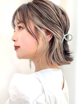 アフロートリノ(AFLOAT Leino) 【修】20代30代40代◎透明感カラー×韓国切りぱなしボブ