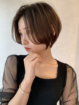 ロンドブルーム 天神大名店(Lond Bloom) ショートボブ/前髪長めのヘルシーショートボブ