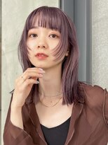 ルル 表参道(lulu.)&nbsp;ぷつっとロブ/ピンクパープル/暖色カラー