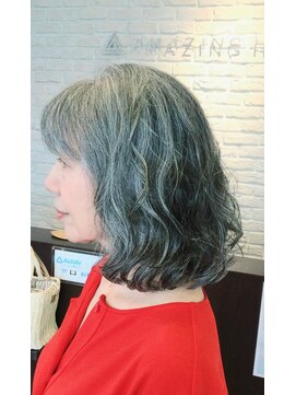 アメイジングヘアー 美沢店(AMAZING HAIR) マダムウェーブミディ/デジタルパーマ/グレイヘア/ナチュラル