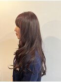 ニューヨークドライカット×レイヤーロング×赤系カラー