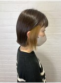 タッセルボブ/ブリーチ無しインナーベージュ/透明感カラー/艶髪