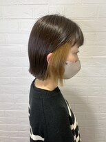 ヘアースペースブルーム プリュス 石橋店(HAIR SPACE BLOOM plus) タッセルボブ/ブリーチ無しインナーベージュ/透明感カラー/艶髪